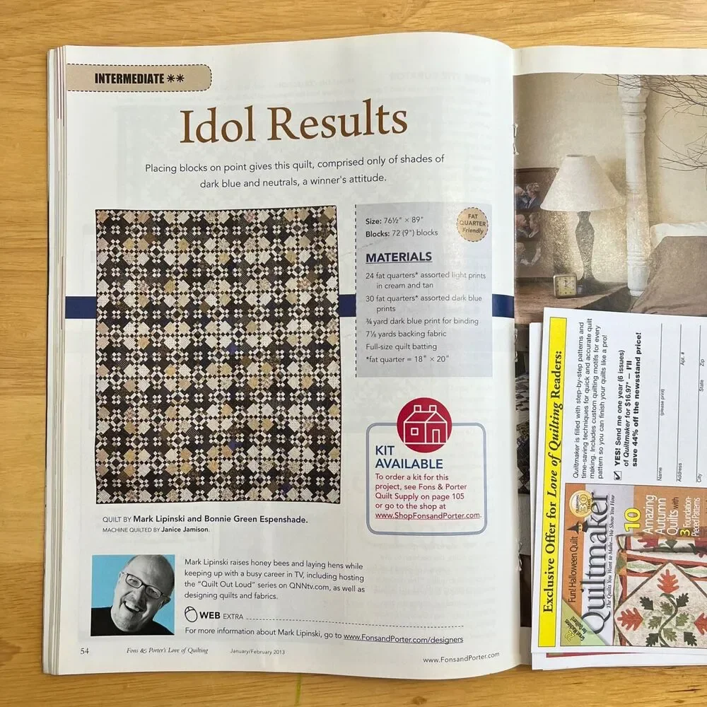 Magazine Lot Fons and Porters Love of Quilting From 2013 Set of 3